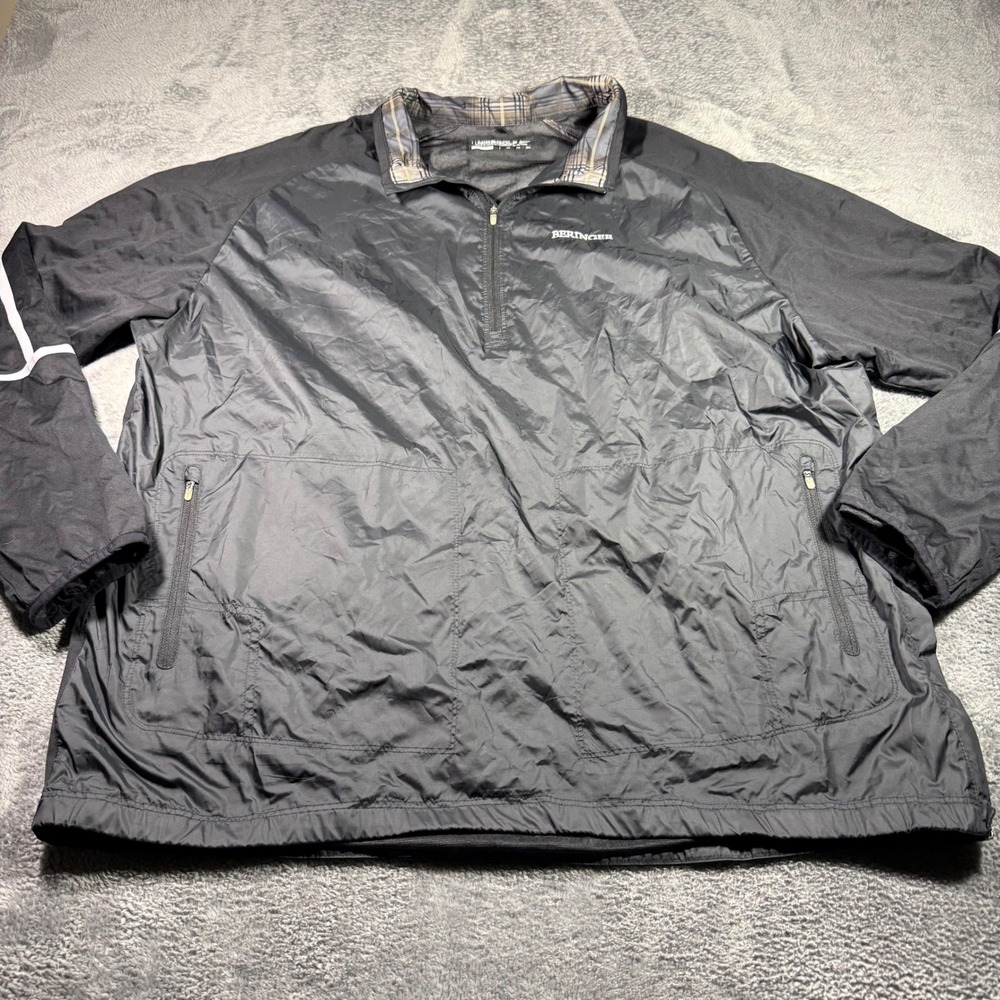 Nike Golf Beringer PGA Tour Mens XXL Black 1/4 Zip Windbreaker Pullover Jacket